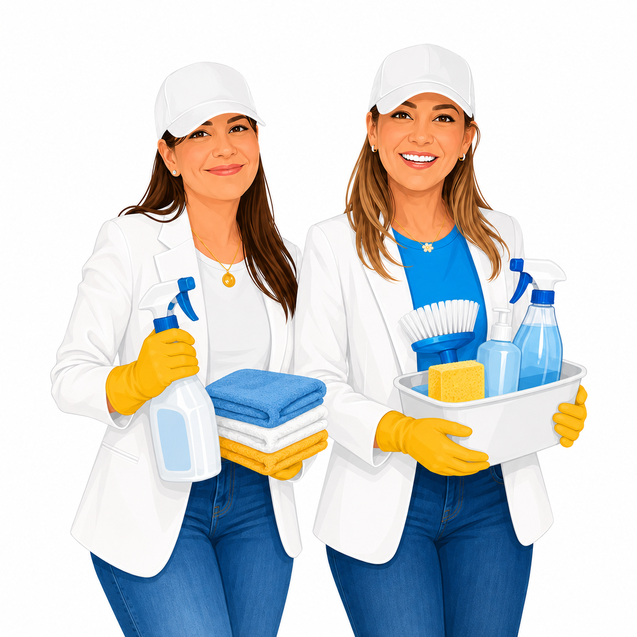 Luxors Cleaning team with full cleaning supplies