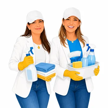 Equipo de Luxors Cleaning con todos sus productos de limpieza